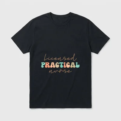 LPN Licensed Practical Nurse Popular T-Shirt – Licensed PRACTICAL nurse in groovy colorful font – Classic T-Shirt in Black