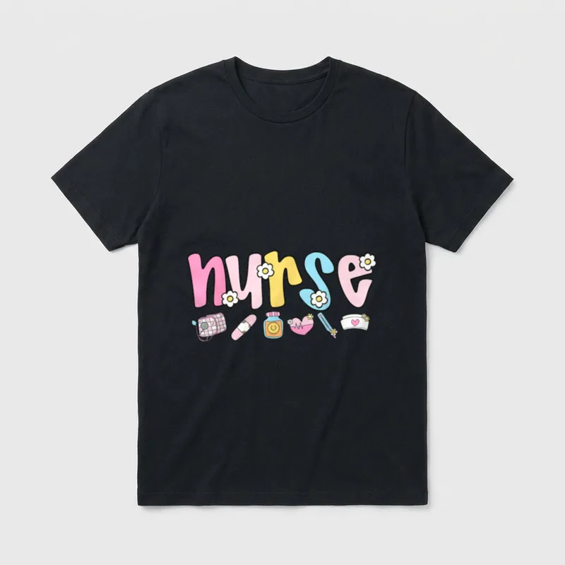 Nurse Retro Nurses RN LPN School T-Shirt – Classic T-Shirt in Black
