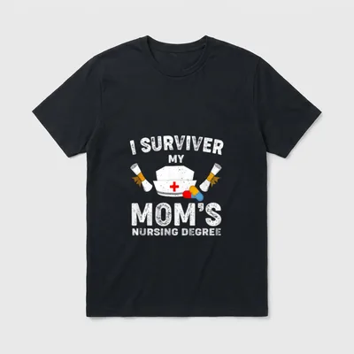 I Survived My Mom's Nursing RN T-Shirt – Classic T-Shirt in Black
