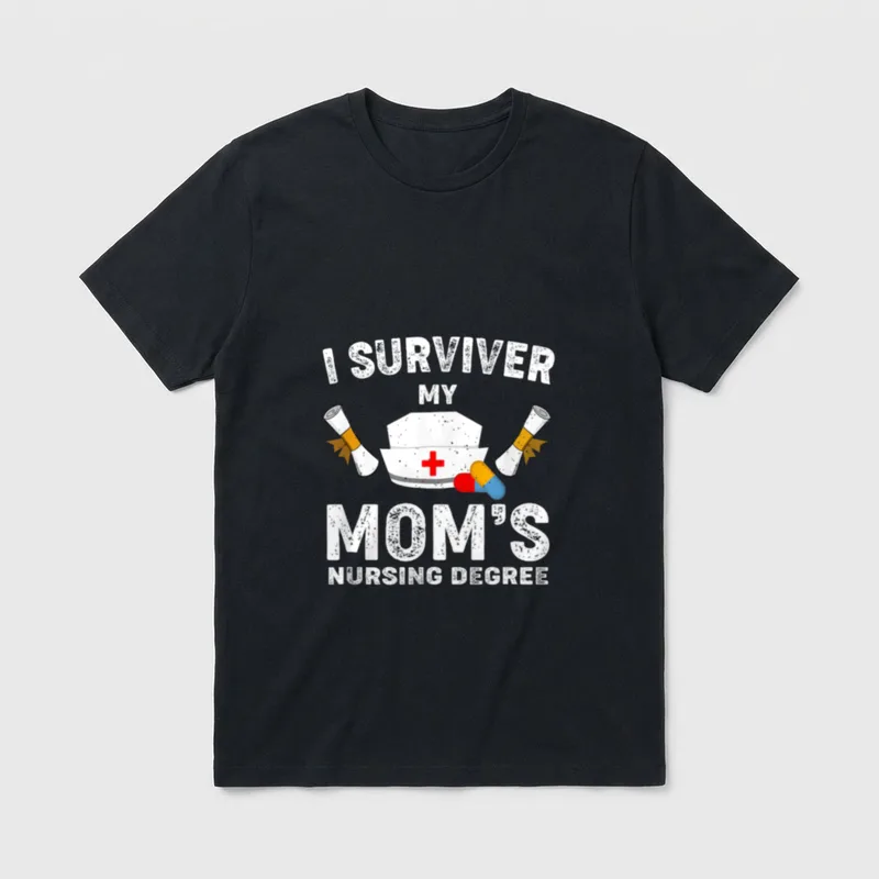 I Survived My Mom's Nursing RN T-Shirt – Classic T-Shirt in Black