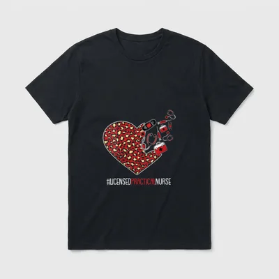 Licensed Practical Nurse Graduation Cute Heart T-Shirt – Classic T-Shirt in Black