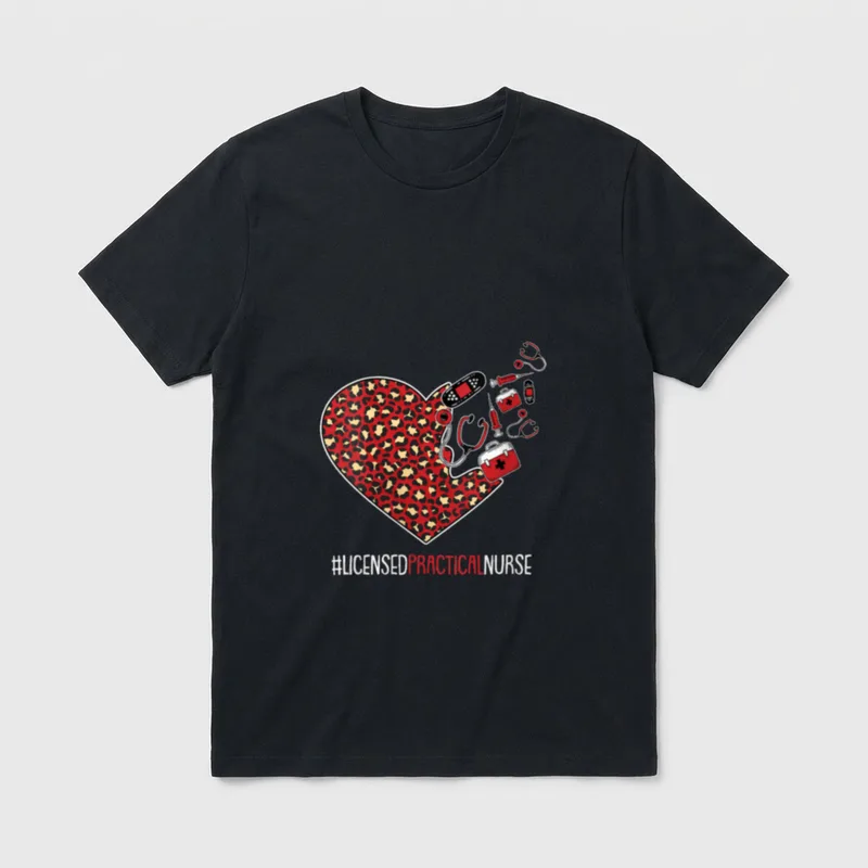 Licensed Practical Nurse Graduation Cute Heart T-Shirt – Classic T-Shirt in Black