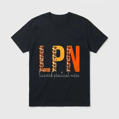LPN Licensed Practical Nurse Leopard Fall T-Shirt – Classic T-Shirt in Black
