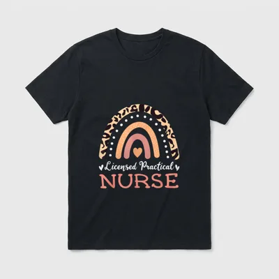 Licensed Practical Nurse Rainbow LPN Nursing T-Shirt – Classic T-Shirt in Black