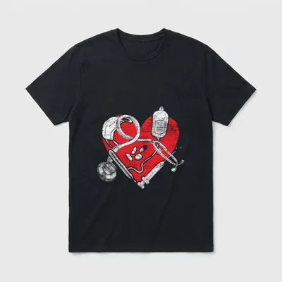 Stethoscope Heart Medical Nurse LPN Healthcare T-Shirt – Classic T-Shirt in Black