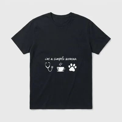 I'm a Simple Nurse Coffee Dogs T-Shirt – Classic T-Shirt in Black