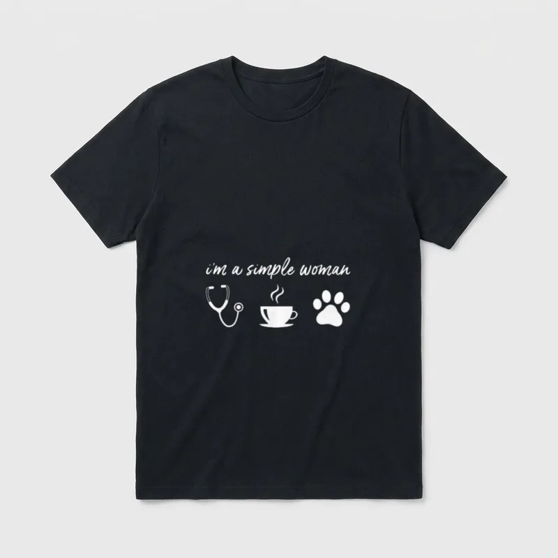 I'm a Simple Nurse Coffee Dogs T-Shirt – Classic T-Shirt in Black