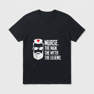 Male Nurse Murse the Man Myth T-Shirt – Classic T-Shirt in Black