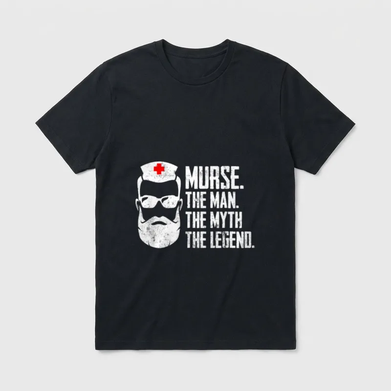 Male Nurse Murse the Man Myth T-Shirt – Classic T-Shirt in Black
