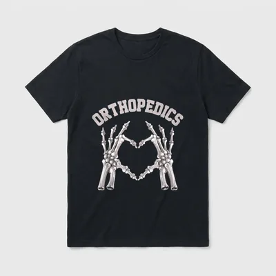 Orthopedics Skeleton Hand Heart Ortho Nurse T-Shirt – Classic T-Shirt in Black