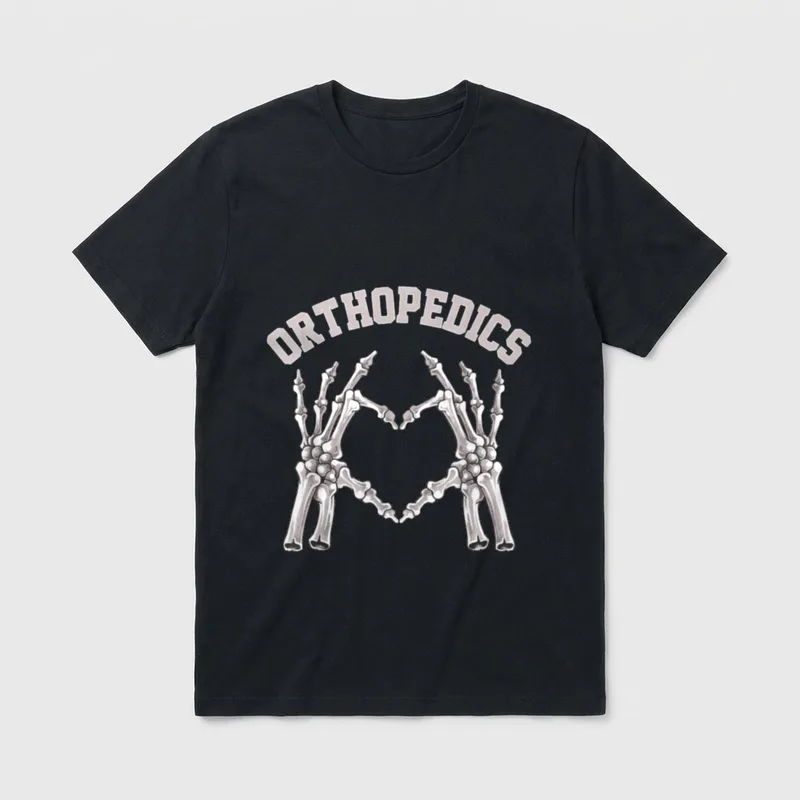 Orthopedics Skeleton Hand Heart Ortho Nurse T-Shirt – Classic T-Shirt in Black