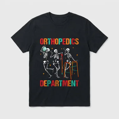 Orthopedics Department Funny Skeleton Ortho Squad T-Shirt – Classic T-Shirt in Black