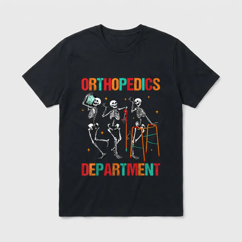 Orthopedics Department Funny Skeleton Ortho Squad T-Shirt – Classic T-Shirt in Black