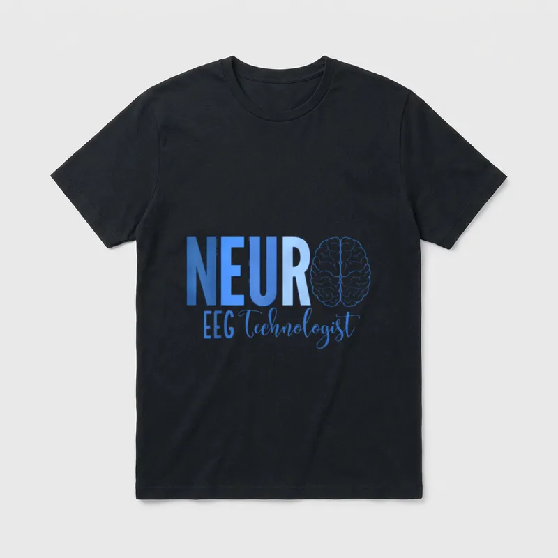 Neuro EEG Technologist Anatomy Brain Neurology T-Shirt – NEURO EEG Technologist with brain graphic – Classic T-Shirt in Black