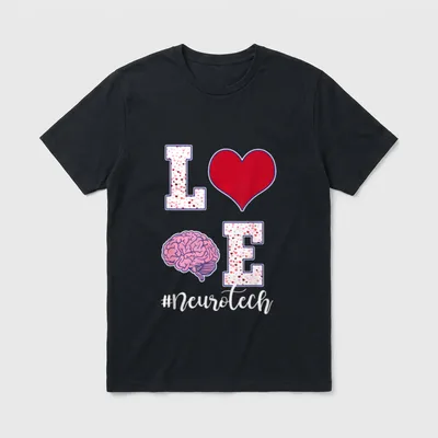 Neuro Tech Valentine's Day Neurology Nursing T-Shirt – Classic T-Shirt in Black