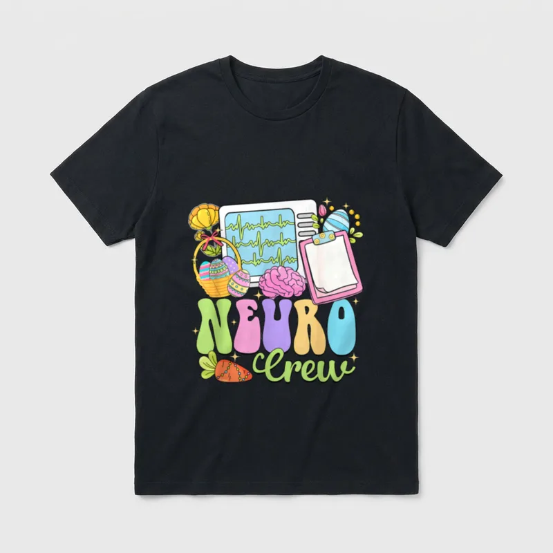 Neuro Crew Happy Easter Day Hoppy T-Shirt – Classic T-Shirt in Black