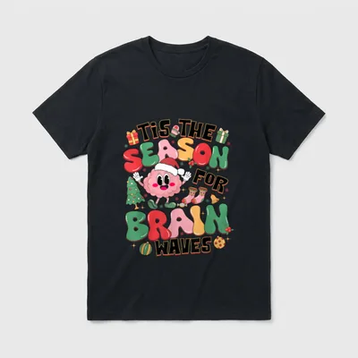 Brain Waves Christmas Neurology Nurse T-Shirt – Classic T-Shirt in Black