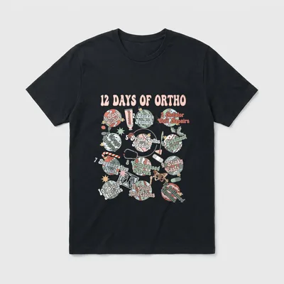 12-Days of Ortho Christmas Orthopedic Nursing T-Shirt – Classic T-Shirt in Black