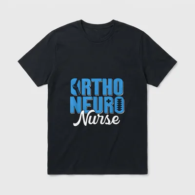 Ortho Neuro Nurse Orthopedic RN Neuroscience T-Shirt – ORTHO NEURO Nurse graphic lettering – Classic T-Shirt in Black