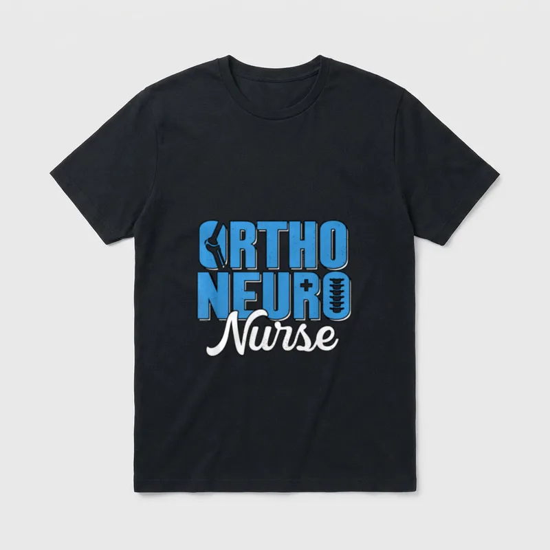 Ortho Neuro Nurse Orthopedic RN Neuroscience T-Shirt – ORTHO NEURO Nurse graphic lettering – Classic T-Shirt in Black