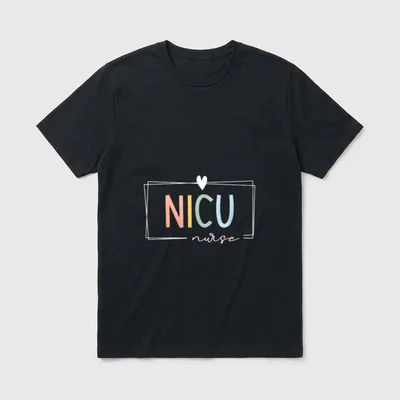 NICU Nurse ICU Neonatal Rainbow Team T-Shirt – Classic T-Shirt in Black
