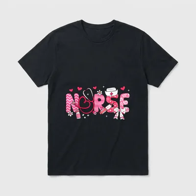 Nurse Valentines Day Valentine Scrubs NICU T-Shirt – Classic T-Shirt in Black