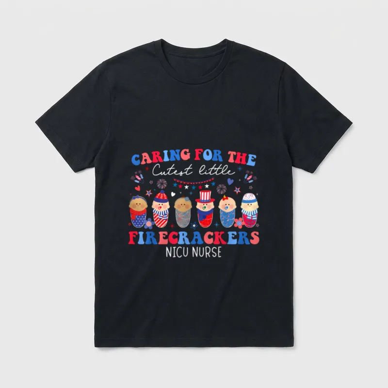 Caring for the Cutest Firecrackers NICU T-Shirt – Classic T-Shirt in Black