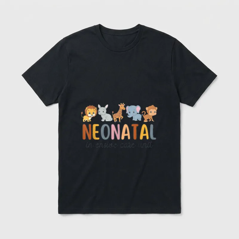 Neonatal Intensive Care Unit Animals NICU T-Shirt – Classic T-Shirt in Black