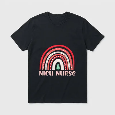 NICU Nurse Neonatal Tiny Crew Christmas T-Shirt – Classic T-Shirt in Black