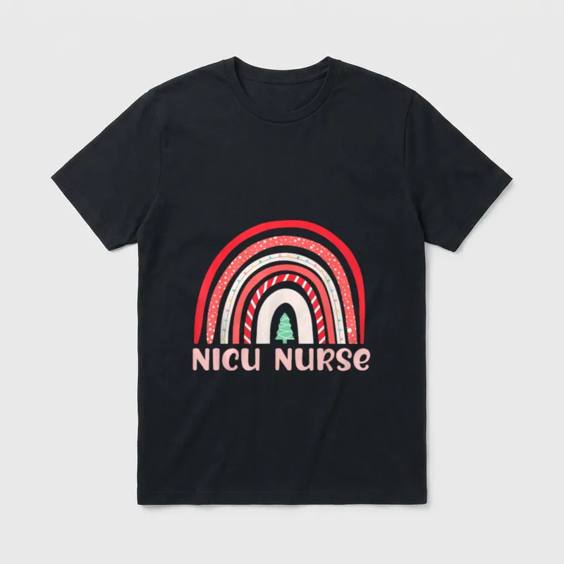 NICU Nurse Neonatal Tiny Crew Christmas T-Shirt – Classic T-Shirt in Black