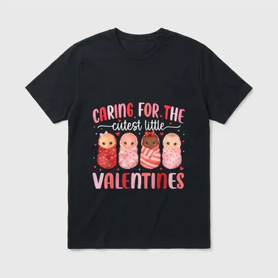 Little Valentines NICU Nurse Cute Baby T-Shirt – Classic T-Shirt in Black