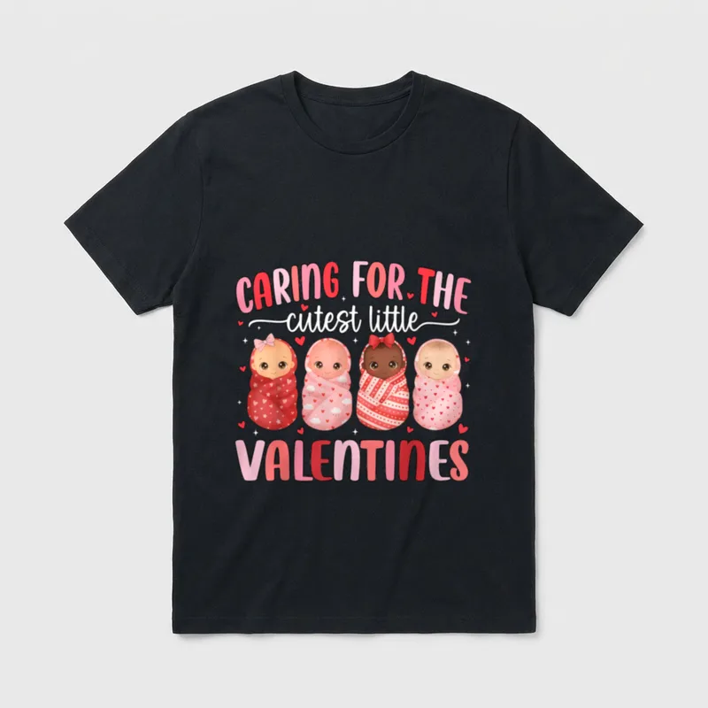 Little Valentines NICU Nurse Cute Baby T-Shirt – Classic T-Shirt in Black