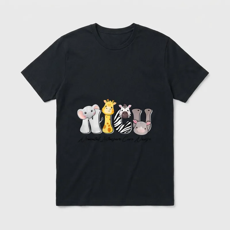 NICU Neonatal Intensive Care Unit Nursing T-Shirt – “NICU” and “Neonatal Intensive Care Nurse” – Classic T-Shirt in Black