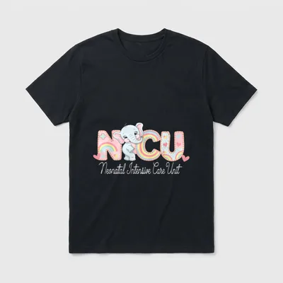 Elephant Nurse NICU Team RN Neonatal T-Shirt – Classic T-Shirt in Black