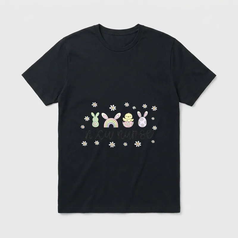 NICU Nurse Easter Bunny Neonatal Spring T-Shirt – Classic T-Shirt in Black