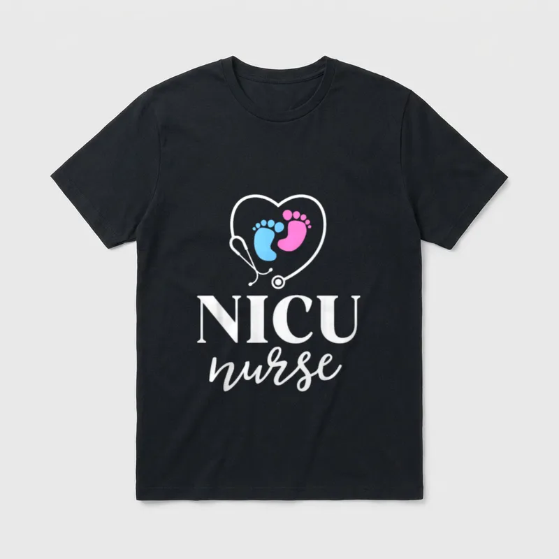 NICU Nurse Neonatal ICU Nursing School T-Shirt – Classic T-Shirt in Black