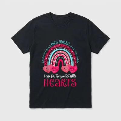 NICU Nurse Valentines I Care T-Shirt – Classic T-Shirt in Black