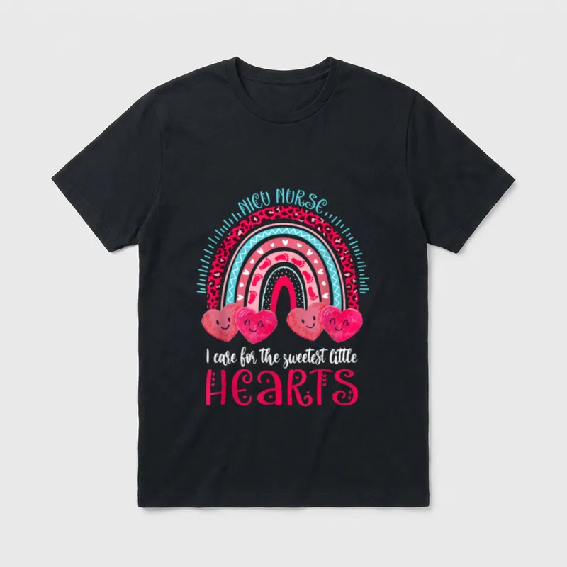 NICU Nurse Valentines I Care T-Shirt – Classic T-Shirt in Black