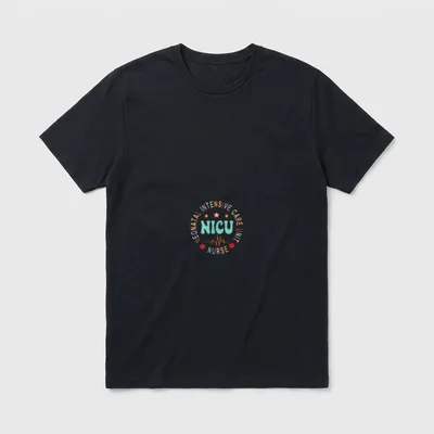 NICU Professionals Nurse T-Shirt – Neonatal intensive care unit emblem with NICU nurse lettering – Classic T-Shirt in Black