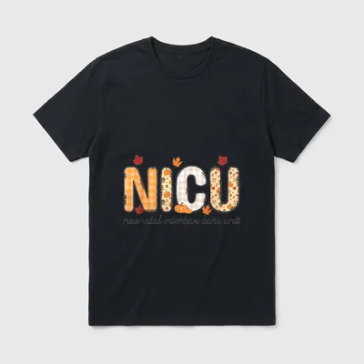 NICU Nurse Autumn Fall Neonatal Intensive T-Shirt – Classic T-Shirt in Black