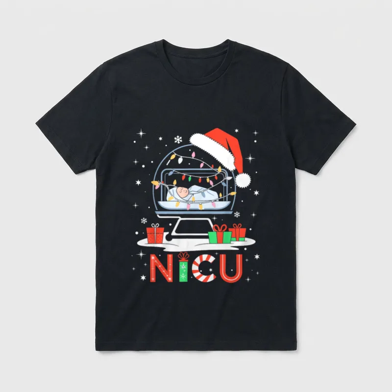 Intensive Care Unit Xmas Funny Nicu T-Shirt – Classic T-Shirt in Black