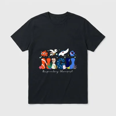 Respiratory Therapist Sea Ocean Animals NICU T-Shirt – Classic T-Shirt in Black