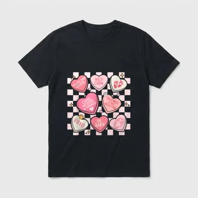Valentines NICU Nurse Neonatal Intensive Care T-Shirt – Classic T-Shirt in Black