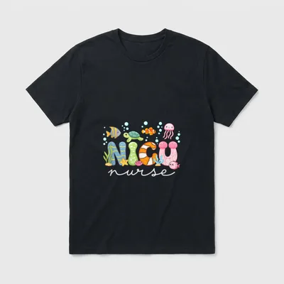 Nicu Nurse Cute Ocean Sea Neonatal T-Shirt – Classic T-Shirt in Black