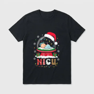 Care Unit Xmas Funny Nicu Neonatal T-Shirt – Classic T-Shirt in Black