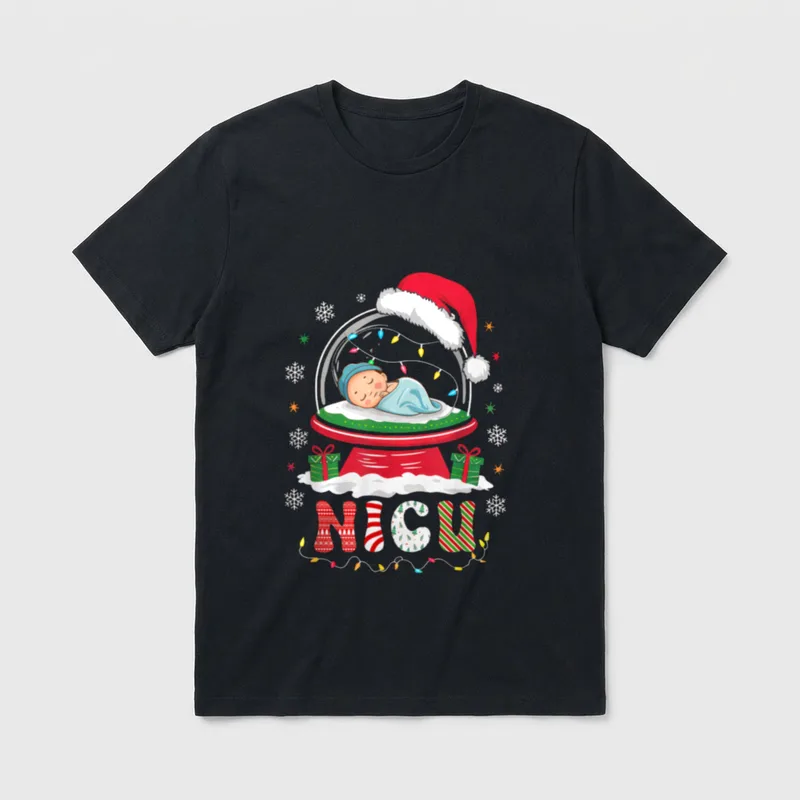 Care Unit Xmas Funny Nicu Neonatal T-Shirt – Classic T-Shirt in Black