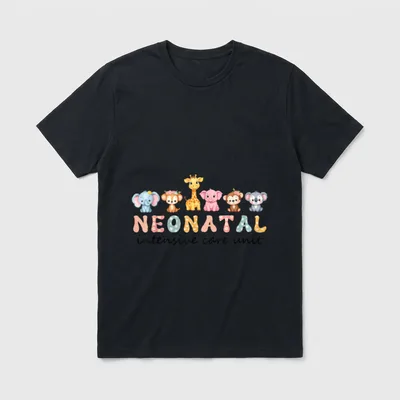 Adorable NICU Nurse Baby Animal Cool T-Shirt – Classic T-Shirt in Black