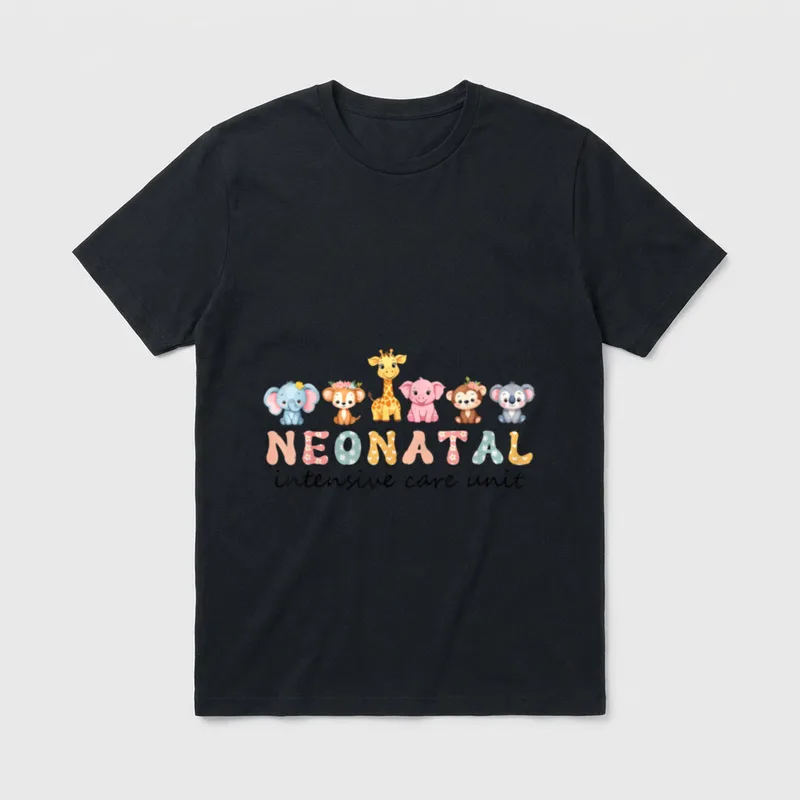 Adorable NICU Nurse Baby Animal Cool T-Shirt – Classic T-Shirt in Black