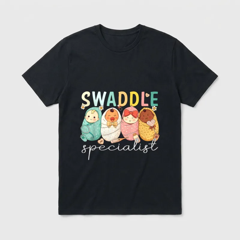 Swaddle Specialist Mother Baby Nurse Tech T-Shirt – Classic T-Shirt in Black
