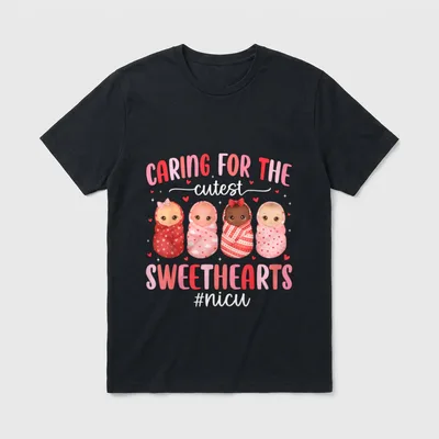 Caring for the Cutest Valentines NICU T-Shirt – Classic T-Shirt in Black